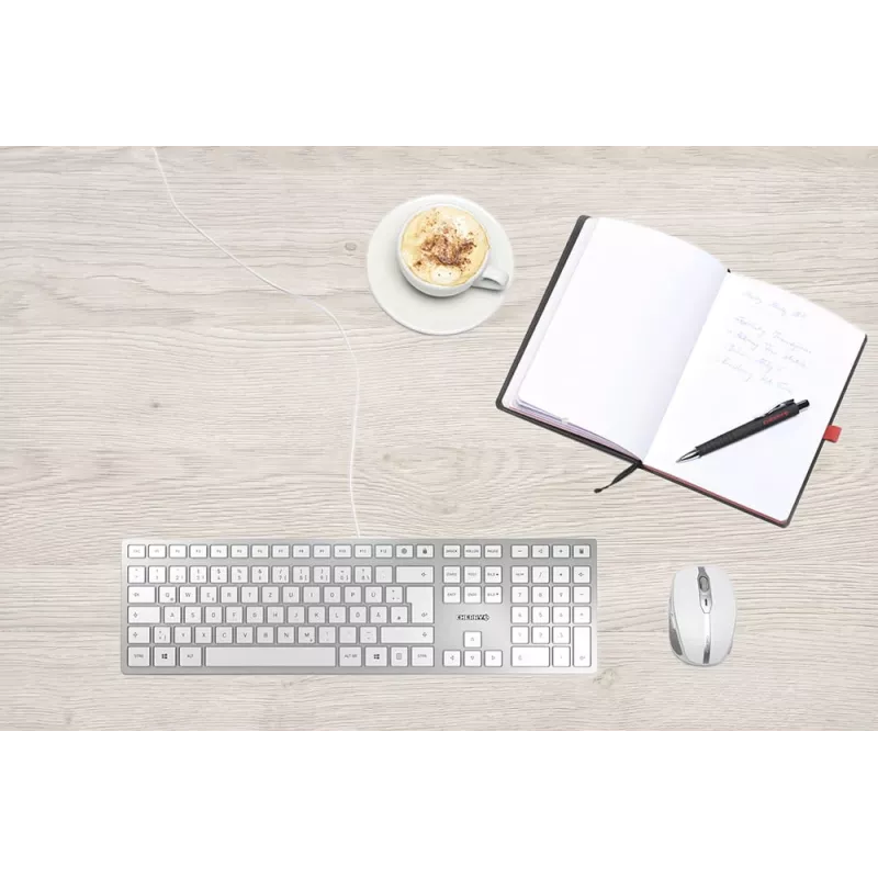 Tastiera CHERRY KC 6000 sottile universale USB QWERTZ tedesco argento