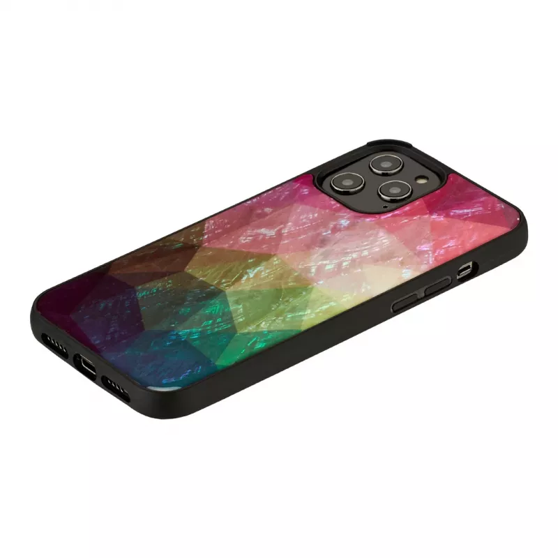 Custodia iKins per Apple iPhone 12 Pro Max — design fiori d'acqua, nero