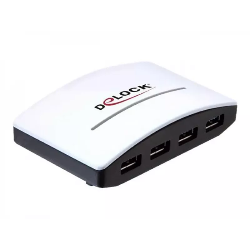 Hub USB DeLOCK 4 porte 5000 Mbit/s nero bianco
