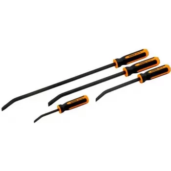 Bahco 2484T/S4 set di leve con testa piatta, 4 pezzi, 200 / 300 / 450 / 600 mm, lama passante per martellare, impugnatura bicomponente