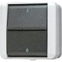 JUNG 802 W - Interruttore a bilanciere - bipolare - cablato - nero - bianco - termoplastico - IP44