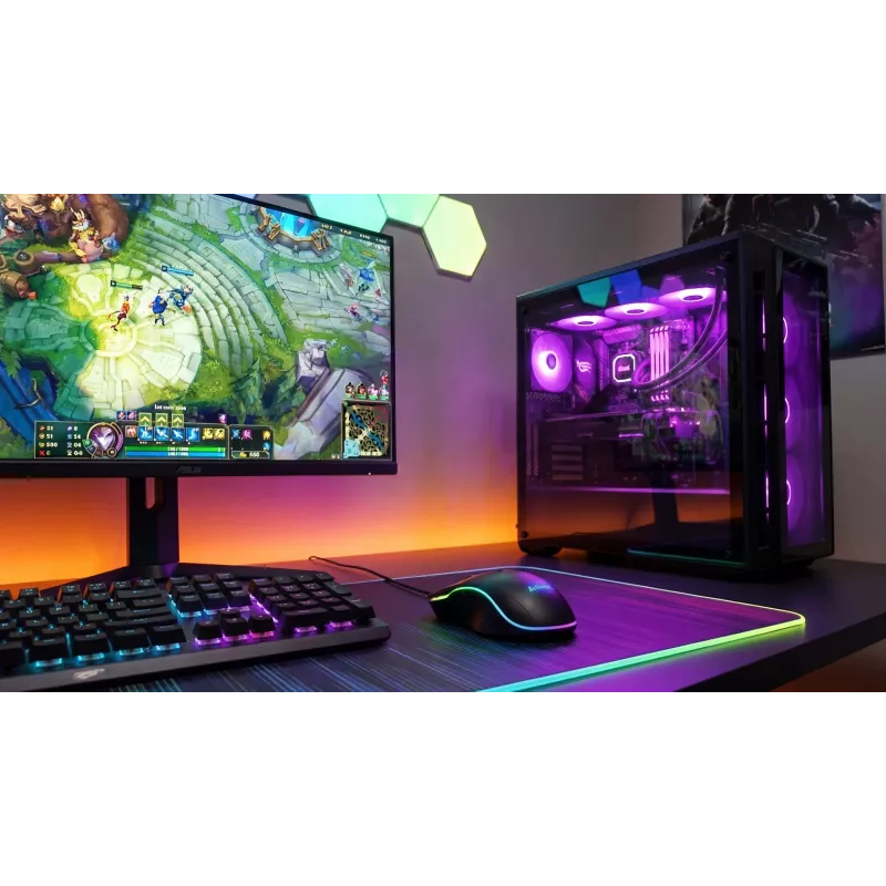 Mouse da gaming cablato riscaldato ActiveJet AMY-W390 — ambidestro, ottico 2000 DPI, USB Type-A, 4 tasti, nero