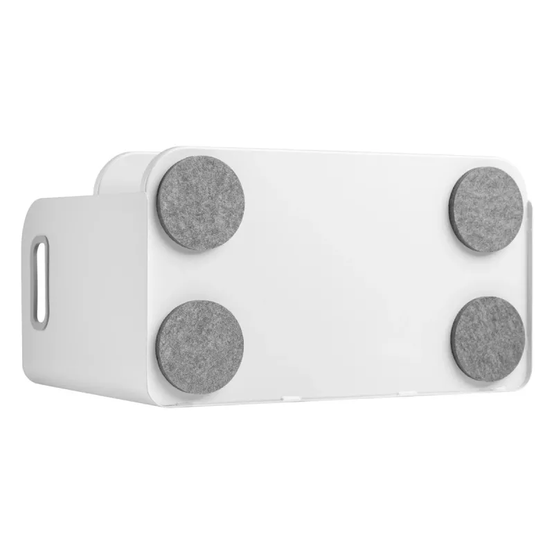 Organizer da scrivania con cassetto e caricabatterie wireless Ergo Office, bianco, max. 10kg, ER-441