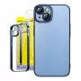 Set custodia protettiva e vetro temperato Baseus per iPhone 14 Plus – glitter trasparente blu