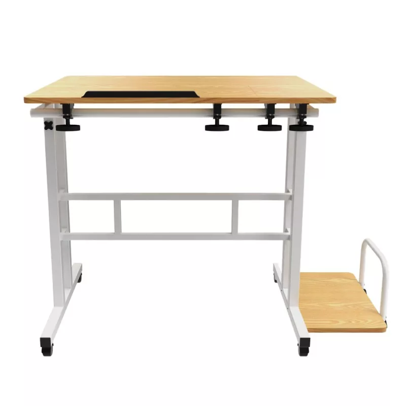 Tavolino mobile per laptop Maclean, bianco, 80x60cm, max 50kg, altezza regolabile 67-115cm, MC-124 W