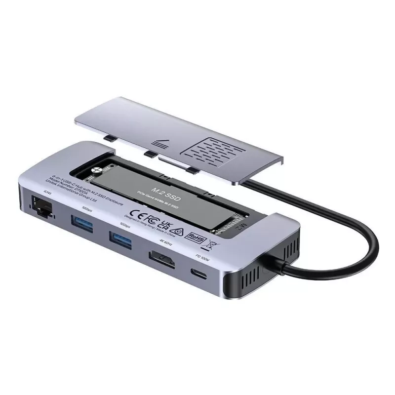 Hub attivo UNITEK USB-C 10GBPS, M.2, HDMI, PD 100W