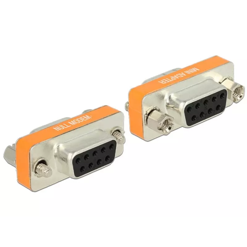 DeLOCK 65570 D-Sub 9 pin (DB-9) femmina a femmina null modem gender changer, contatti dorati