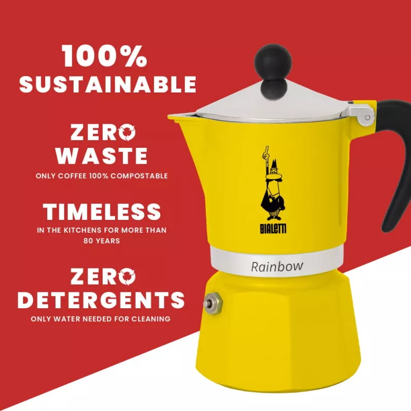 Moka pot Bialetti Rainbow nero giallo