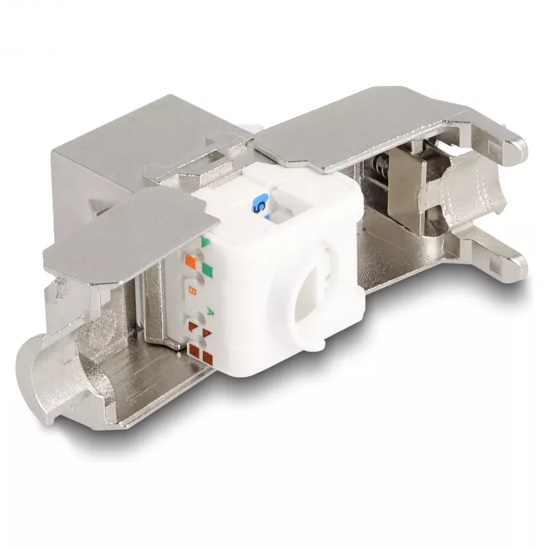 DeLOCK modulo keystone RJ45 connettore femmina a LSA Cat.6A con LED argento-bianco