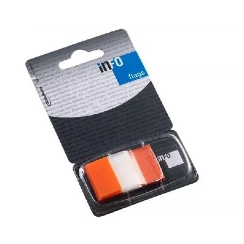 Indice in carta Global Notes, 25x43 mm, arancione, plastica (1x50) 0718-205