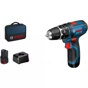 Bosch GSB 12V-15 Professional 1300 RPM nero, blu