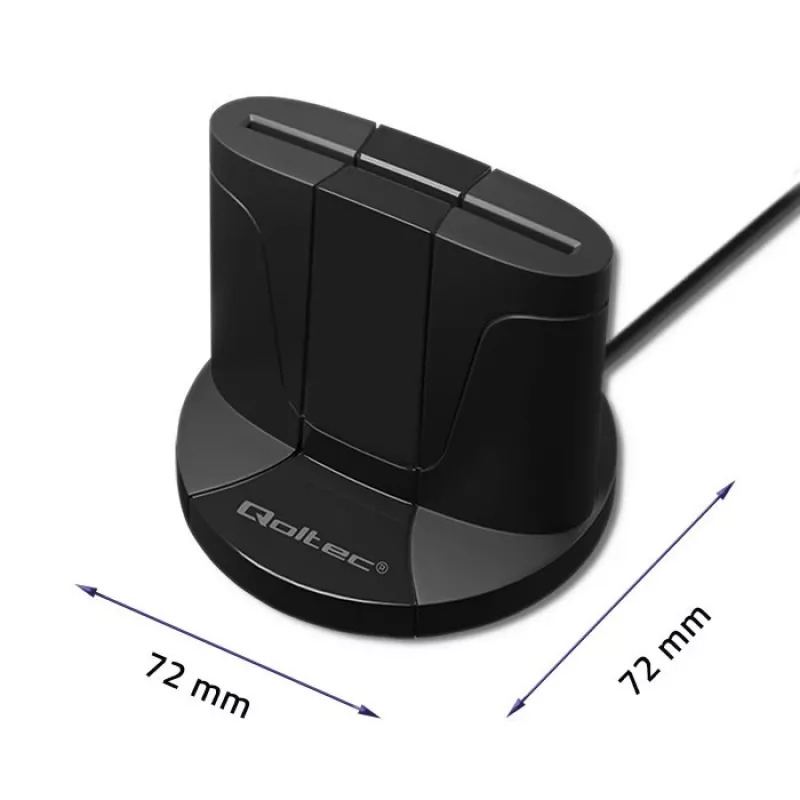 Lettore di smart card Qoltec 50632 USB 2.0 nero cavo 1m