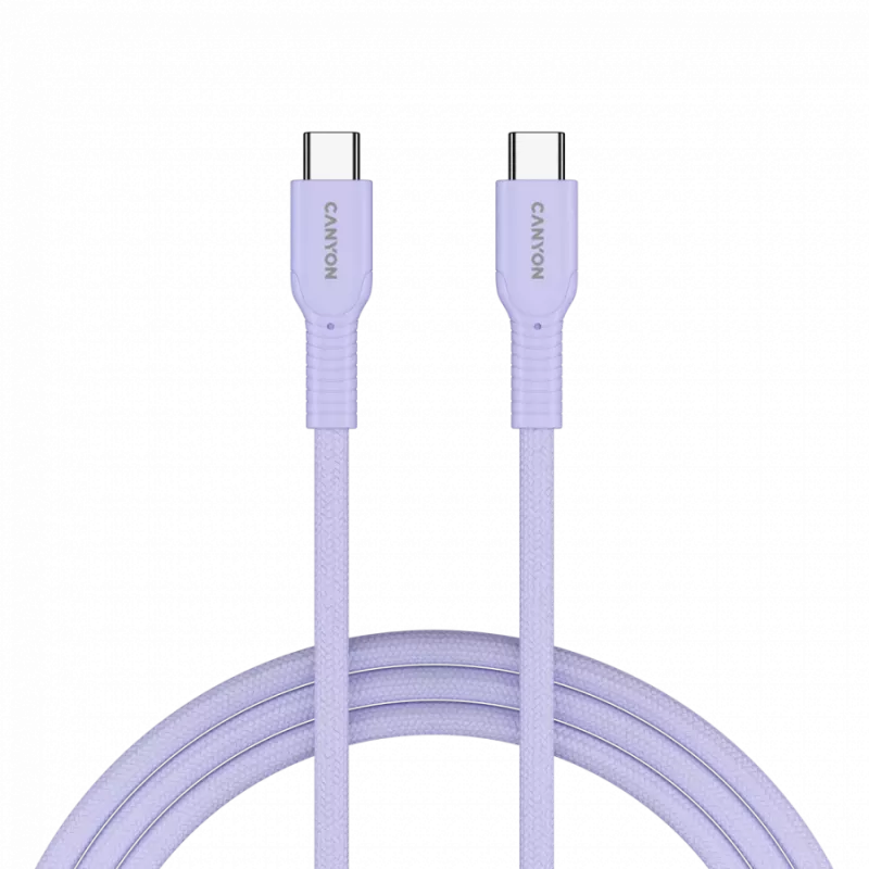 CANYON cavo OnWire 60CL C-C 60W COLOR intrecciato 1m viola