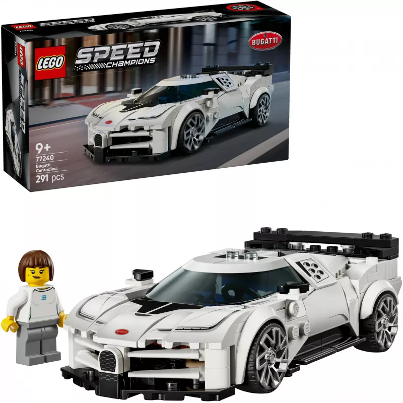 Set giocattolo da costruzione LEGO Bugatti Centodieci Speed Champions 77240 – 291 pezzi, 1 minifigure, da 9 anni
