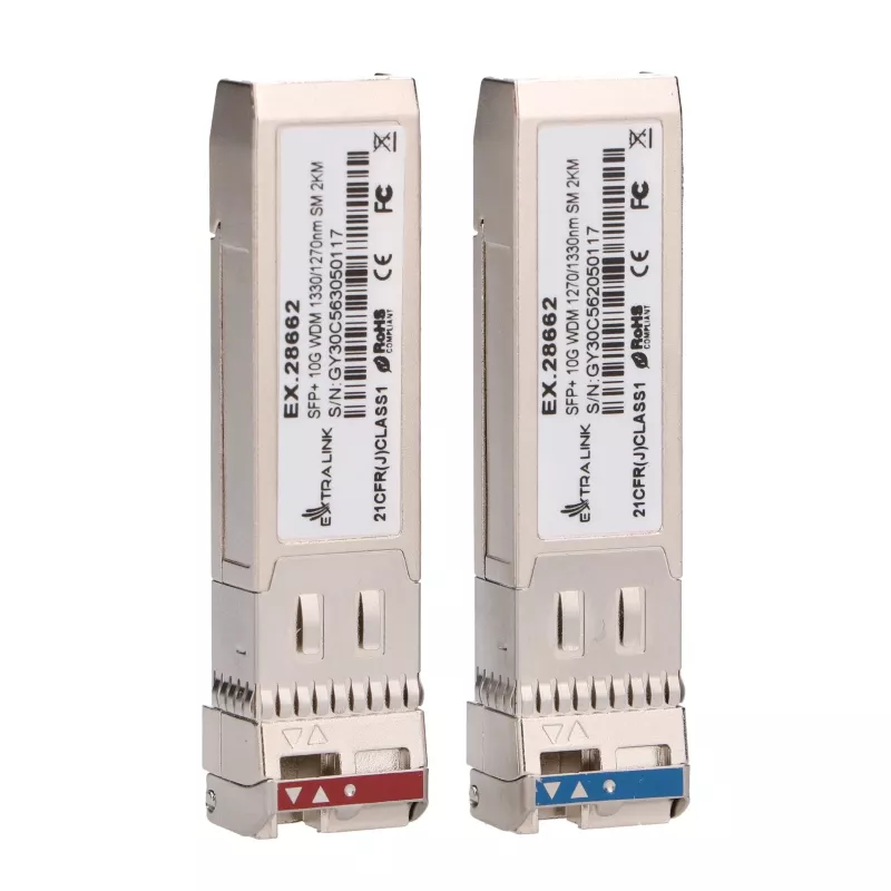 Extralink SFP+ 10G | modulo SFP+ WDM | 10 Gbit/s 1270/1330 nm, monomodale, 2 km, coppia