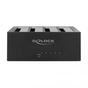 Docking station DeLOCK USB Type-C per 4 x SATA HDD / SSD - alloggiamenti docking station HDD: 4 - 2.5 / 3.5 condivisi (6,4 cm/8,9 cm condivisi
