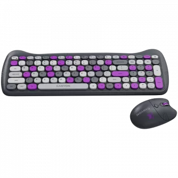 Set tastiera e mouse wireless CANYON HSET-W6 Kitty Edition – viola