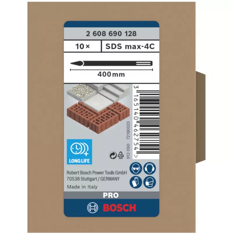 Set di punte per martello perforatore Bosch 2 608 690 128 400 mm 10 pz.
