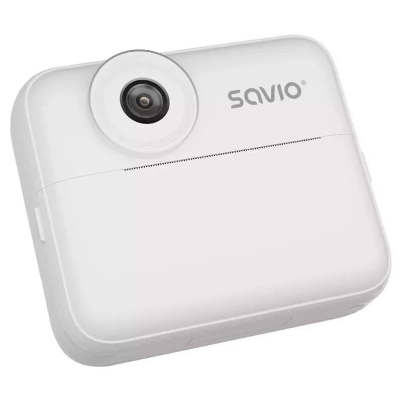 Fotocamera istantanea SAVIO AN-01 per bambini, bianca, LCD 6,1 cm (2,4″), MicroSDHC fino a 32 GB, USB-C, batteria 1200 mAh, senza flash integrato