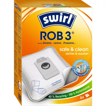 Sacchetti per robot aspirapolvere MELITTA Swirl ROB 3, confezione da 4, color legno