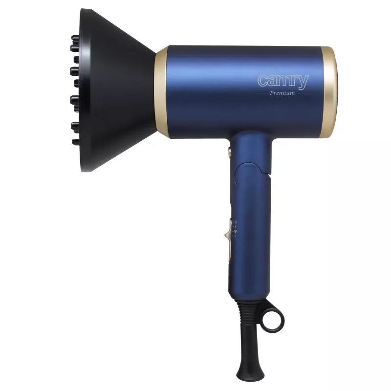 Camry | asciugacapelli | CR 2268 | 1800 W | 2 livelli di temperatura | funzione ioni | diffusore | blu/oro
