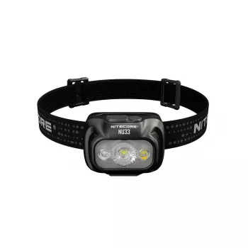 Torcia frontale Nitecore NU33, nero, 3 LED, 700 lm, alluminio, ricaricabile USB, IP66