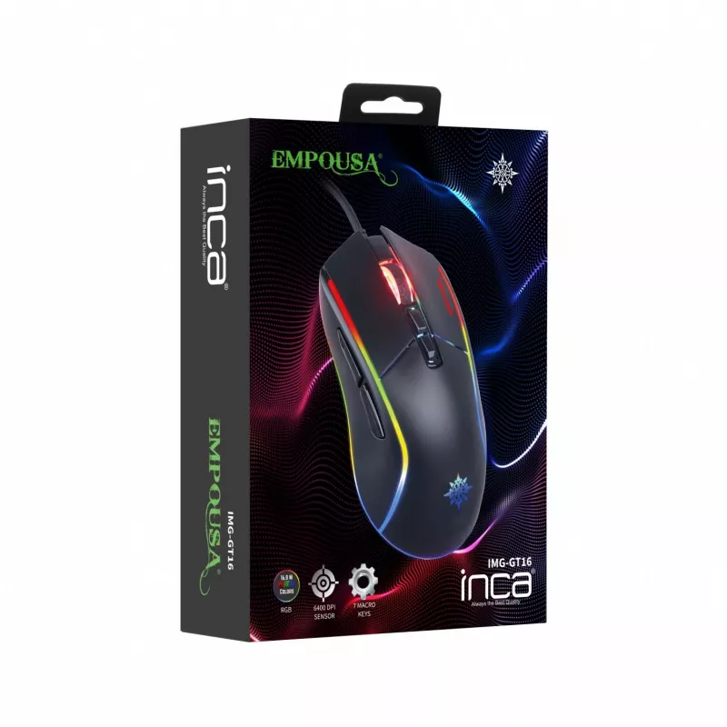 Mouse gaming professionale Cian INCA RGB con tasti macro
