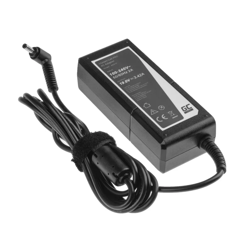 Alimentatore Green Cell AD41P 65W per laptop ASUS, 19V 3,42A, interno, nero