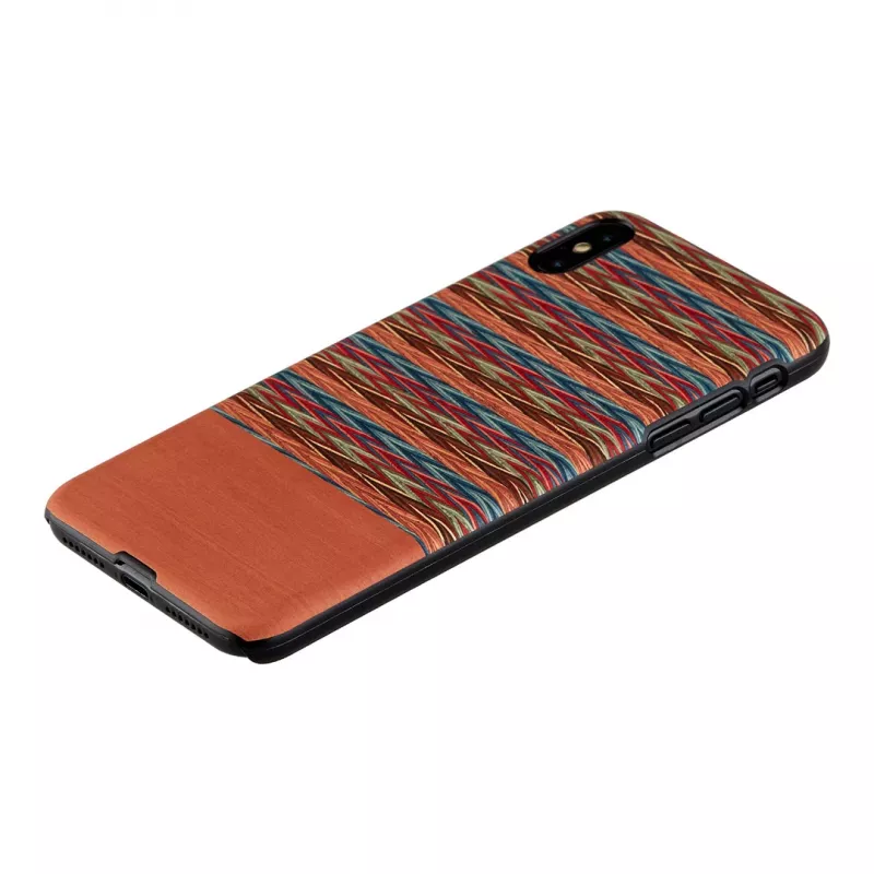 Custodia per smartphone man and wood per iPhone XS Max – motivo a quadri marrone con bordo nero