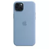Custodia in silicone Apple iPhone 15 Plus compatibile MagSafe - blu inverno