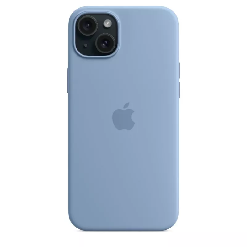 Custodia in silicone Apple iPhone 15 Plus compatibile MagSafe - blu inverno