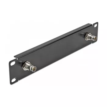 Pannello frontale DeLOCK 10 pollici con 2 x connettore femmina BNC 1U nero