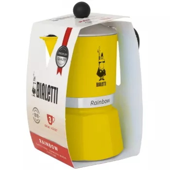 Caffettiera Moka Bialetti Rainbow nero/giallo — caffettiera in alluminio per piano cottura, 1 pezzo