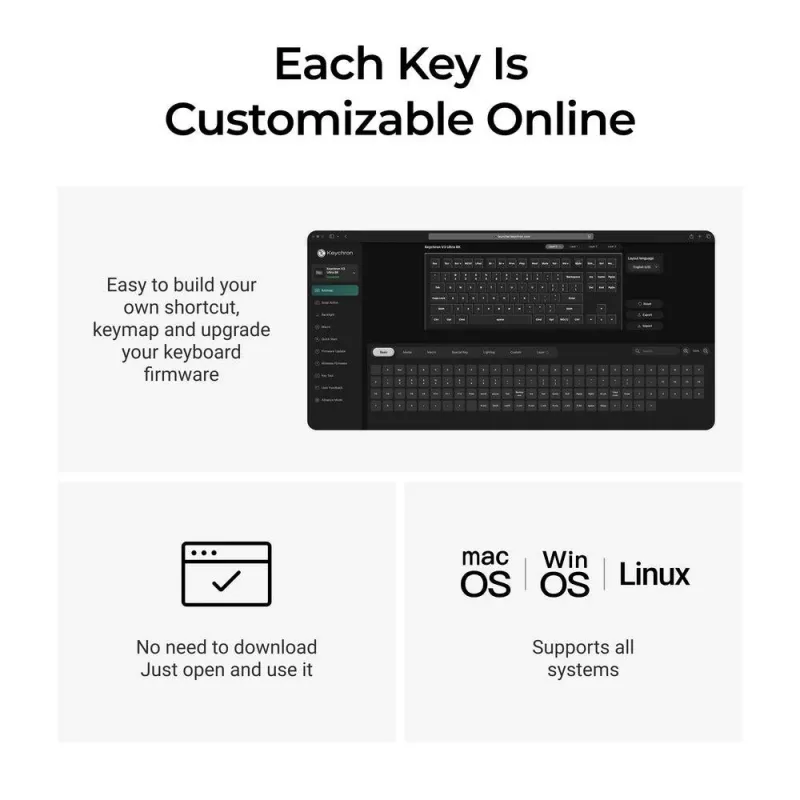 Tastiera meccanica Keychron V3 Ultra 8K – QWERTY, Bluetooth e cavo, RGB, nero