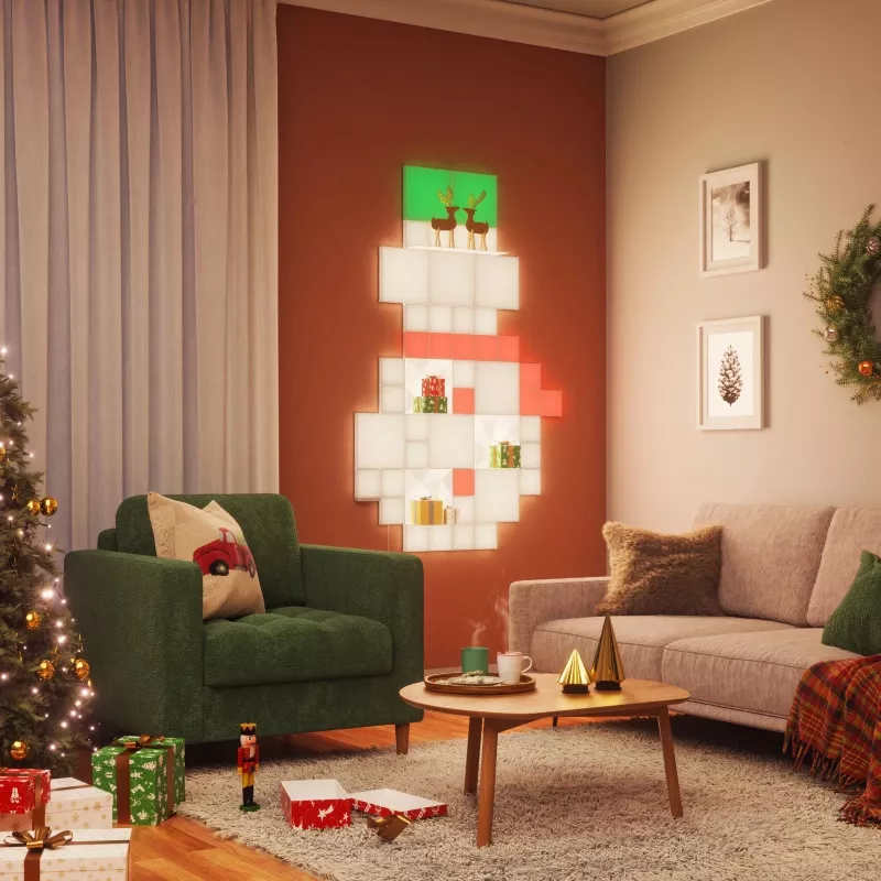 Nanoleaf Blocks Big Squares Starter Kit N8100K02-6BS, 6 pannelli LED, oltre 16 milioni di colori, Wi-Fi 2,4 GHz, compatibile con Apple Home/Alexa/Google Home/SmartThings