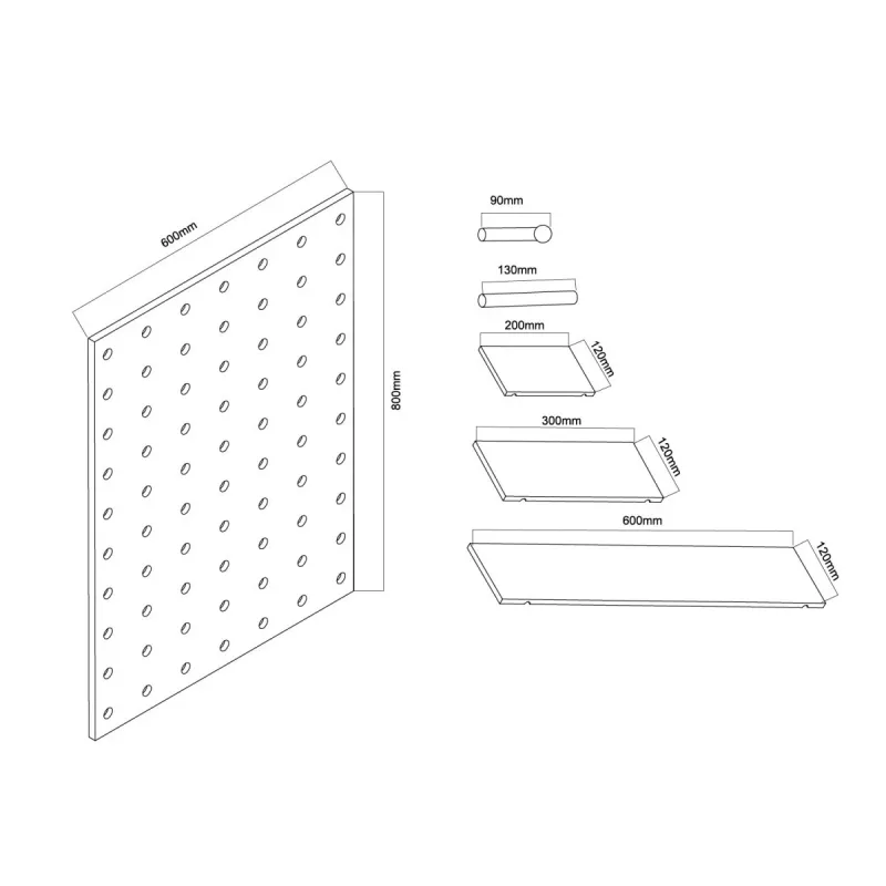 Organizer per cavi MACLEAN MC-131 WD in legno per montaggio da tavolo e a parete, portata max 20 kg