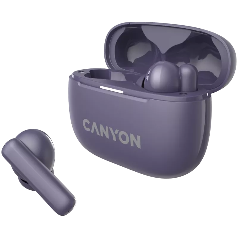 Canyon CNS-TWS10PL Cuffie e headset True Wireless Stereo (TWS) In-Ear per chiamate/musica/sport/quotidiano USB Type-C Bluetooth Viola (CNS-TWS10PL)