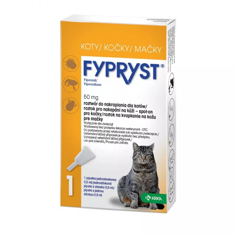 FYPRYST 50 mg - gocce contro pulci e zecche per gatti – 1x0,5 ml