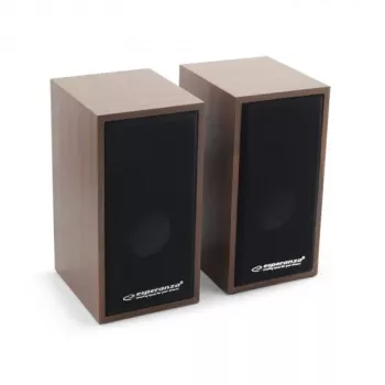 Diffusori ESPERANZA EP122 2.0 diffusori desktop con filo, 2×6 W RMS, cassa in legno, controllo volume a manopola, 60–20000 Hz