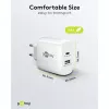 Caricabatterie rapido duale USB-C, PD, GaN, 65 Watt (bianco, 1x USB-C, 1x USB-A, Power Delivery)