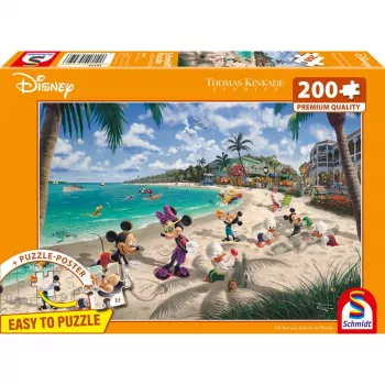 Thomas Kinkade Studios: Disney - Topolino e Minnie in Florida, puzzle 200 pezzi