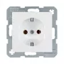 Presa tipo F berker 47438989, bianco, corpo in duroplast, 250V 16A, IP20, profondità 32mm
