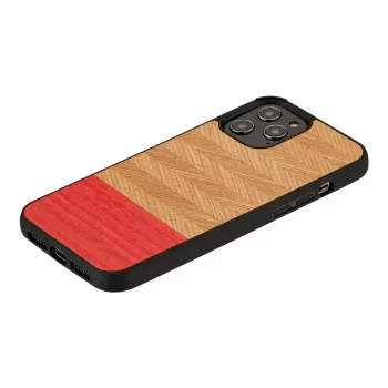 Custodia protettiva man and wood per iPhone 12 Pro Max — Herringbone Azalea nero
