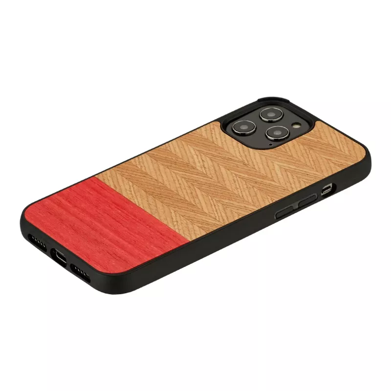 Custodia protettiva man and wood per iPhone 12 Pro Max — Herringbone Azalea nero