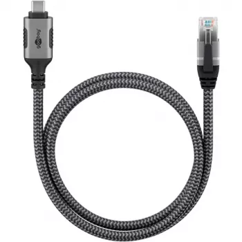 Goobay 70755 cavo USB-C a RJ45 Ethernet CAT 6 per connessione internet cablata stabile con router/modem/switch di rete/sostituisce adattatore USB a RJ45 / 1