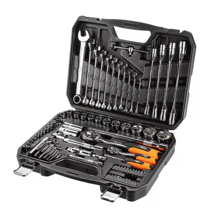 Chiave a bussola 1/4, 1/2, set da 77, CrV
