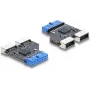 Hub USB DELOCK 5 Gbit/s header 20 pin a 2× USB-A 5 Gbit/s