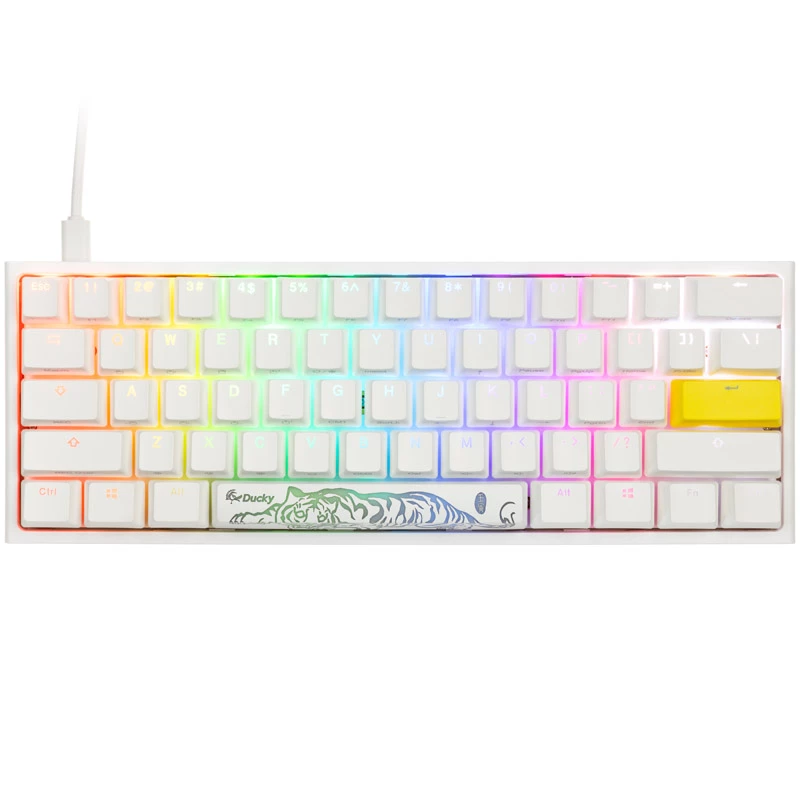 Tastiera da gaming Ducky One 2 Pro Mini White Edition, RGB LED - Gateron giallo (US) (DKON2061ST-GUSPDWWTY2)