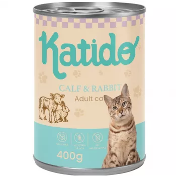 KATIDO Vitello con coniglio - cibo umido per gatti - 400 g
