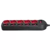 Prolunga elettrica MACLEAN MCE204 cavo 1,5 m, 5 prese AC, interno, nero/rosso